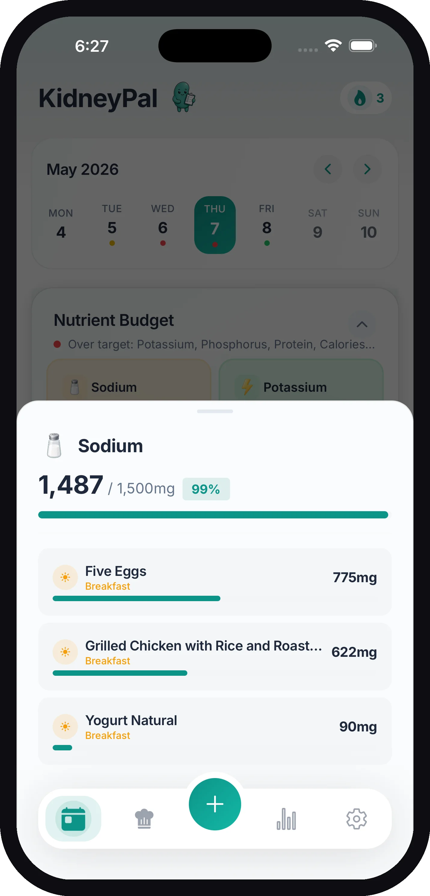 The Added Sugar breakdown sheet showing 24 of 30 g used and the foods that contributed to it